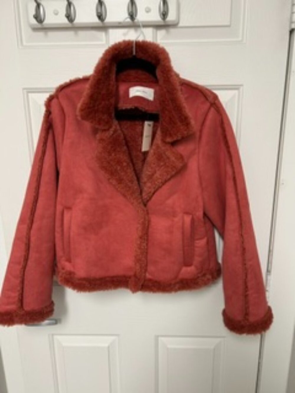 idem ditto Faux Sherpa Red Jacket sz m NWT